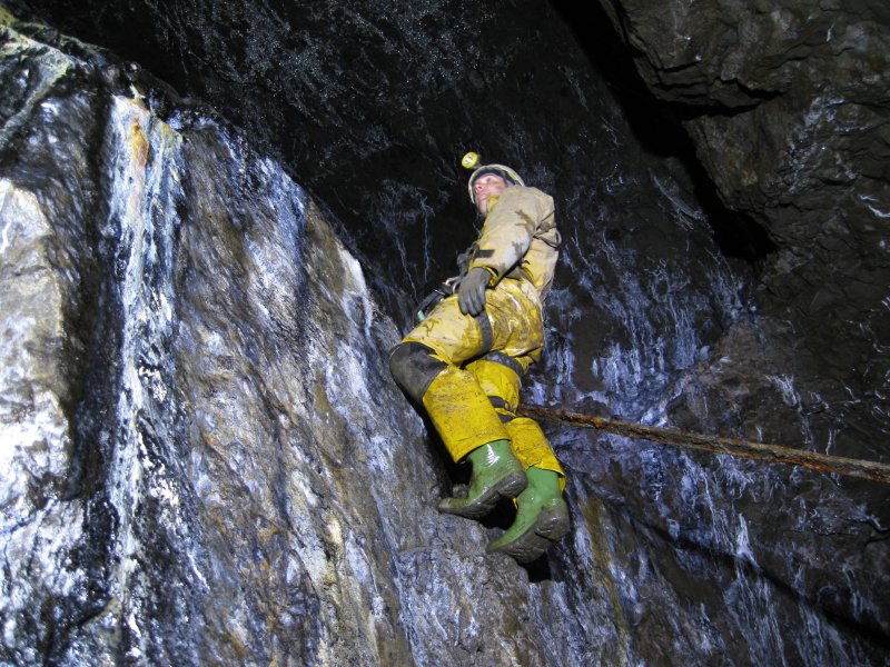 26_hbstopes_karliclimbingpillar.jpg - Karli climbing the pillar.