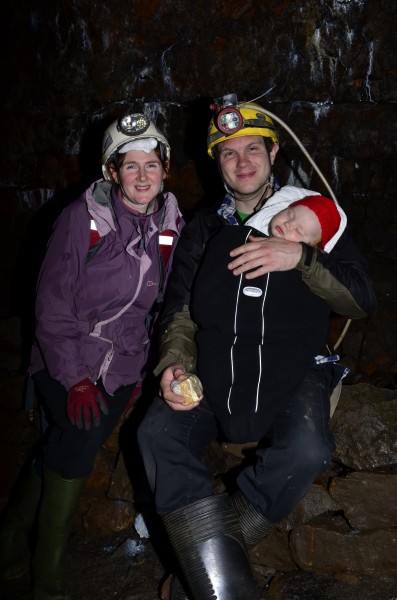 _DSC0993.JPG - Alison and Pete with Lucy who is finding it so interesting underground.