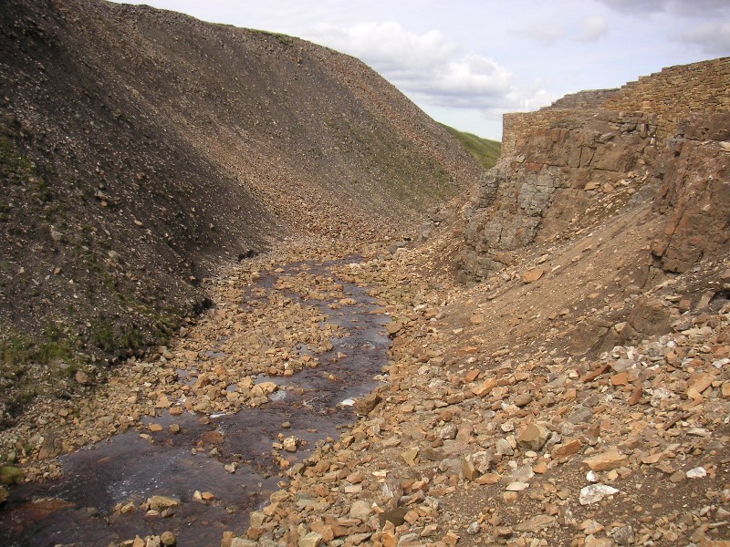 cl_rivernent.jpg - The river Nent past the waterfall flowing through the spoil heaps.
