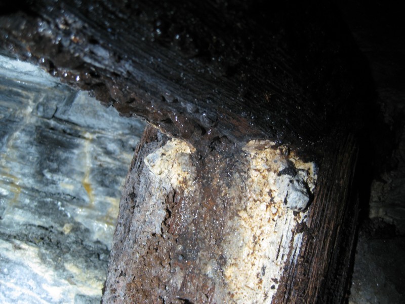 IMG_4449.JPG - In the timber supports, iron pegs can be seen, that have been driven into the joints.