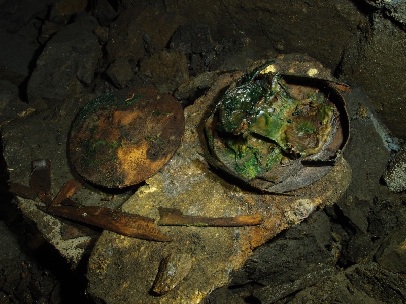 PC191668.JPG - Remains of a  Mont d'Or type cheese, a very weird thing to have underground, any guesses at how old?
