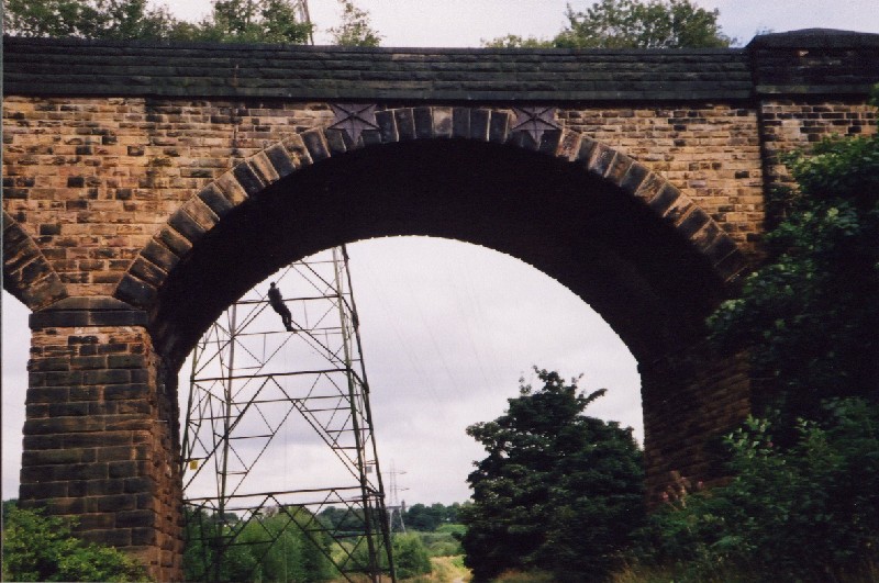 13arches1.jpg - This is the 13 arches, a disused railway viaduct in Clifton, Manchester, the drop is 14m.