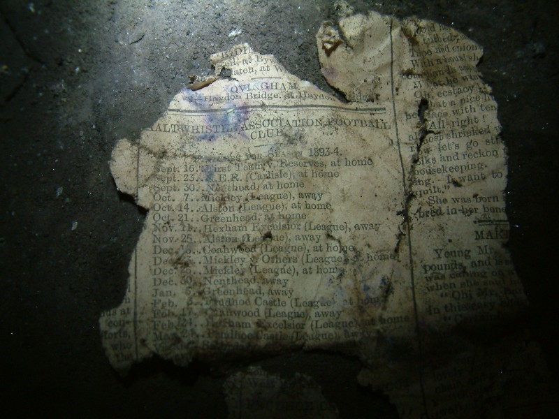 sc_topof_sc_flats_newspaper6.jpg - This looks like a list of football game dates for Haltwhisle Association Football Club.