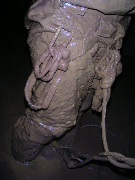 sc_mcvein_manway_orche2.jpg - The bottom half of me after getting out of the orcherous mud, Karli shouting that I have been Tango'd (it was orange, the flash paled it out).