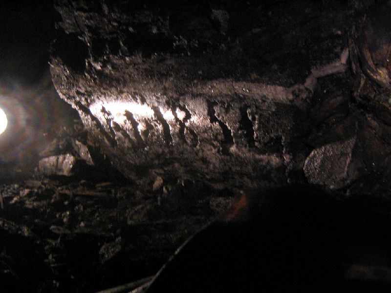 ss2sc_slev2_writing4.jpg - In the second level we saw this date on a block of shale, W 1854. At the time I did not photograph it, so this pic is curtesy of John.